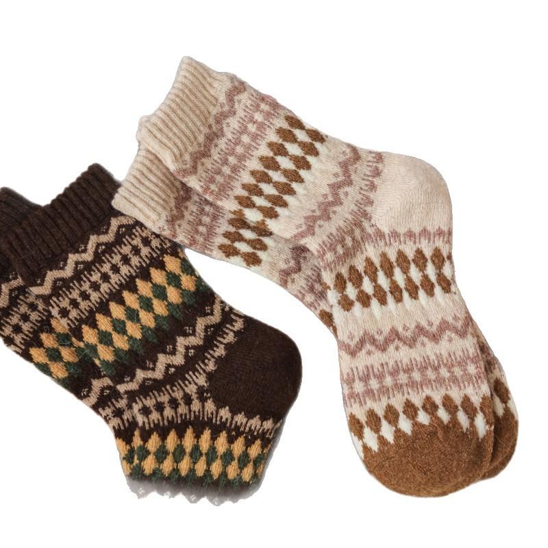 Wool Socks Children'S Medium Tube Socks Season Thickened Warm Stacking Socks Literary And Retro Korean Stockings