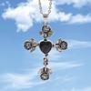 Thorn Knotted Rose Crosses Pendant Necklace Ornament Stylish Neckchain Accessories for Gothic Style Enthusiasts