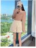 Women's Black PU Leather High-Waisted Slimming A-Line Wide-Leg Bootcut Shorts - Winter Casual Wear