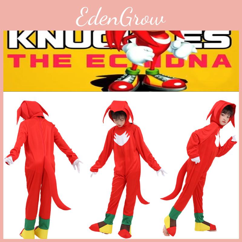 Kinder Sonic The Hedgehog Roter Knuckles Cosplay Kostüm Jumpsuit Für Unisex