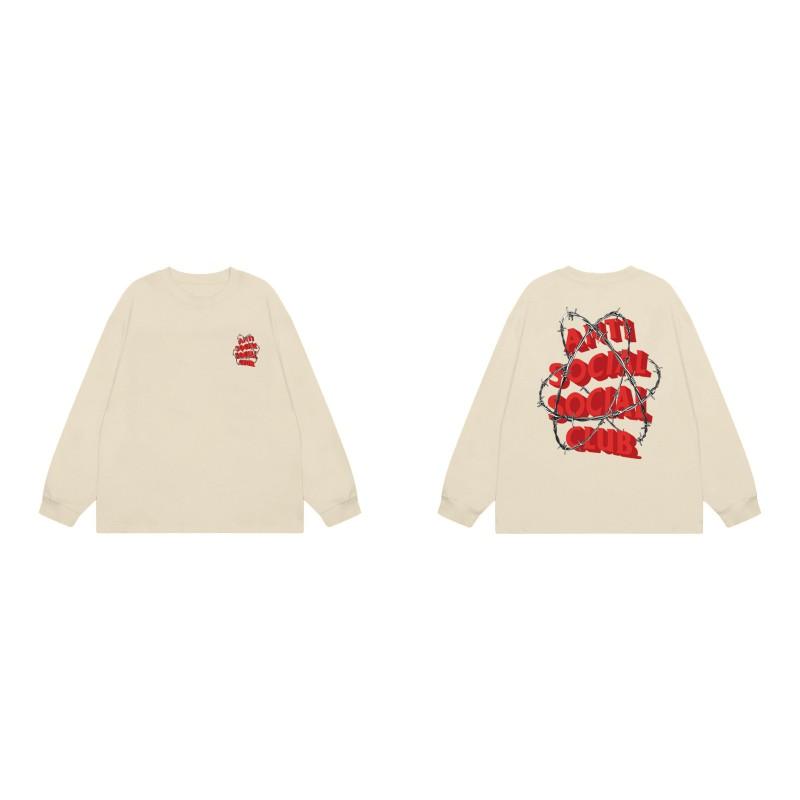 ASSC 3D Thorn Print T-Shirt Loose Fit Long Sleeve Men Women Casual Streetwear