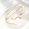 Fashion Minimalist Y-Shaped Long Tassel Necklace, Gold-color Stainless Steel V Necklace, Holiday Party Jewelry for Women Gift