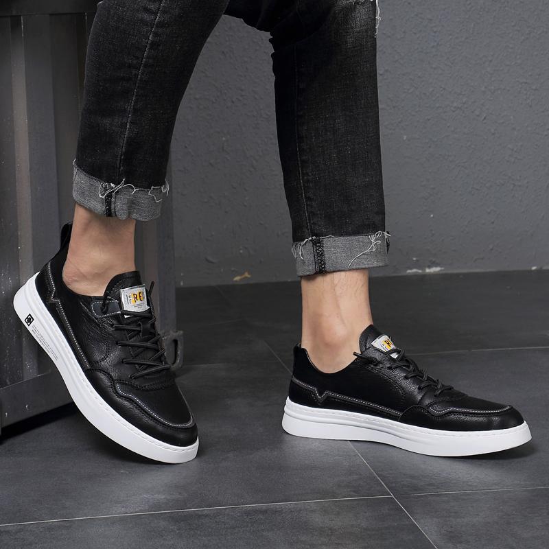 Fashion Genuine Leather Male Sneakers Versatile Casual Skate Shoes New Trend Men's Vulcanize Shoes Leisure Walking Masculino Trainers