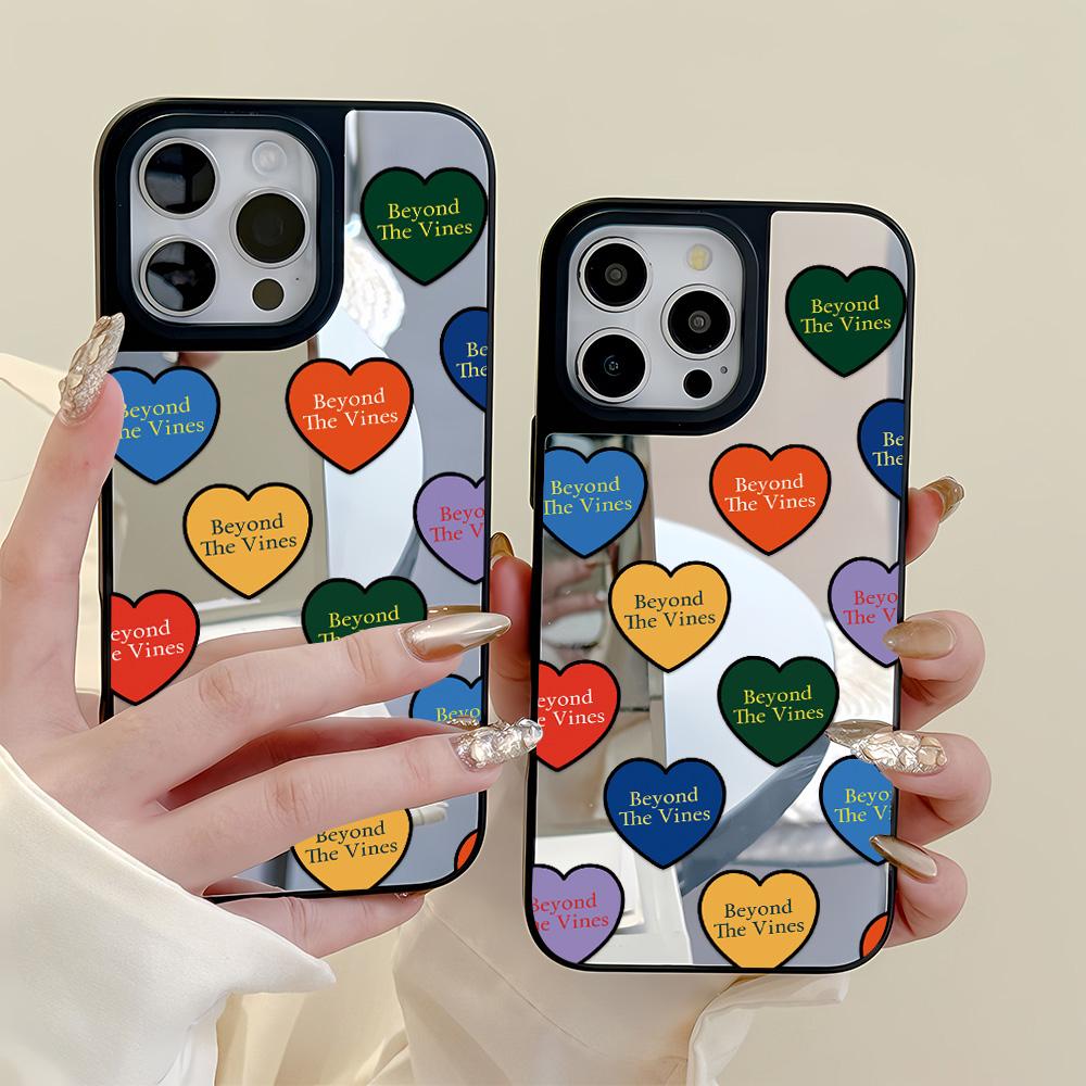 Mirror Phone Case for iPhone 15 11 13 14 for 15 16 Pro Max 12 13 16 Pro Cloud Flower and Animal Cute Style Phone Case
