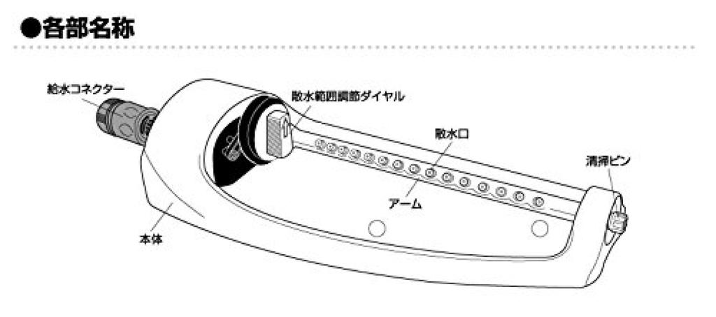 Takagi Sun Garden Diffused Sprinkler Aqua Wave with Water Supply Connector