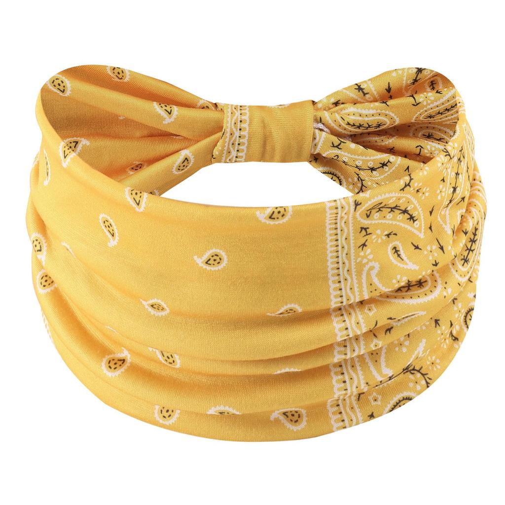 Cross-Border Women's Cotton Yoga Headband - Elastic, Sweat-Absorbing, Fashionable