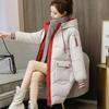 Abrigo de invierno para mujer, abrigo acolchado de algodón de manga larga con capucha, abrigo grueso holgado con cremallera de longitud media, prendas de vestir, chaqueta, ropa de calle