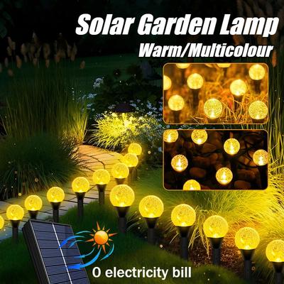 Lampada da Prato a Bolle Solari 30 LED Luce per Sentieri Esterna Impermeabile Illuminazione Paesaggistica per Giardini Terrazze Prati Feste