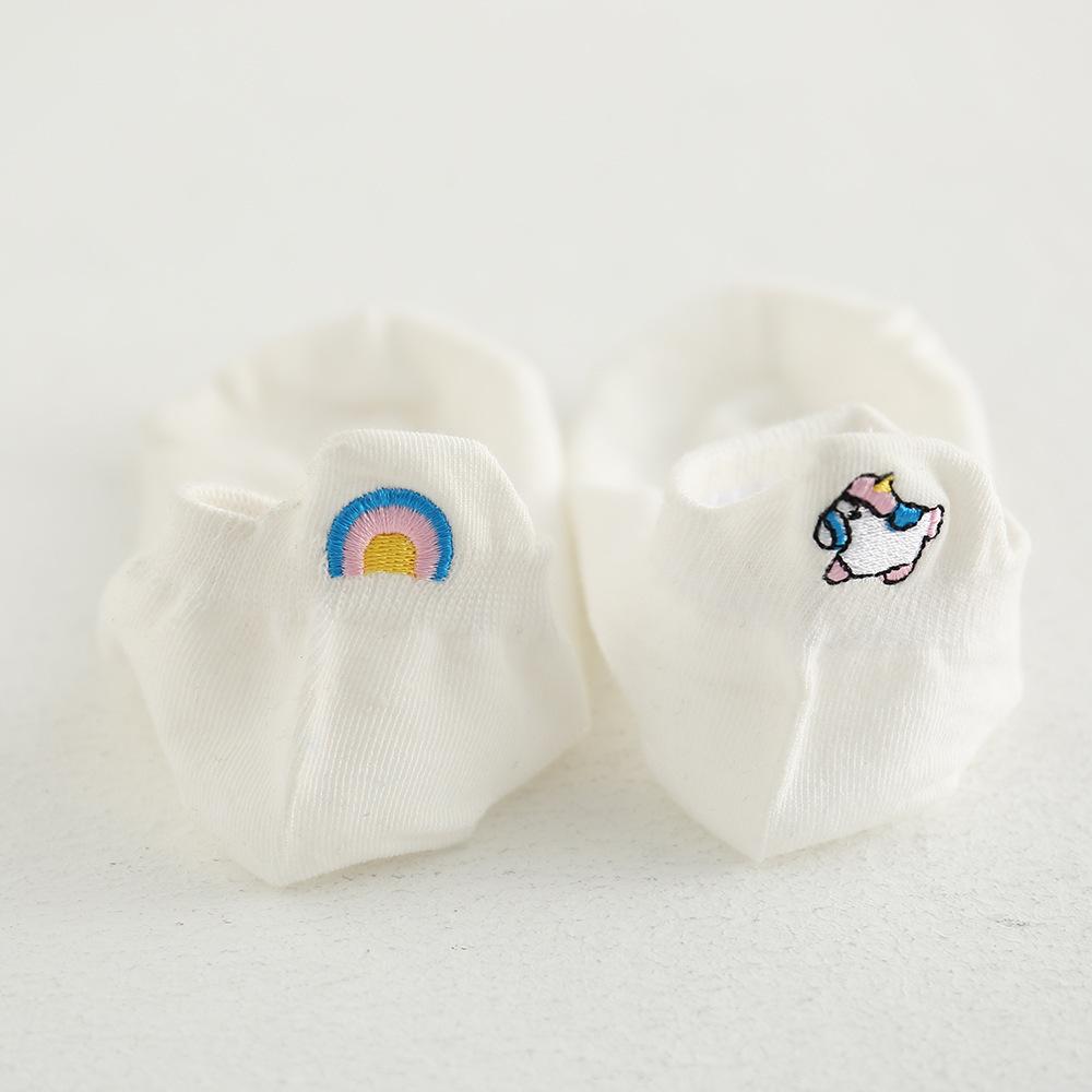 

Хлопковые носки-лодочки с героями мультфильмов, носки с кроликом и морковкой, милые женские носки с вышивкой 1 Pairs белый