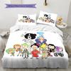 One Piece Logo Pattern Bedding Quilt Set Quilt Cover Pillowcase Home Birthday Gift(1 * Duvet Cover + 2 * Pillowcase, Without Core)