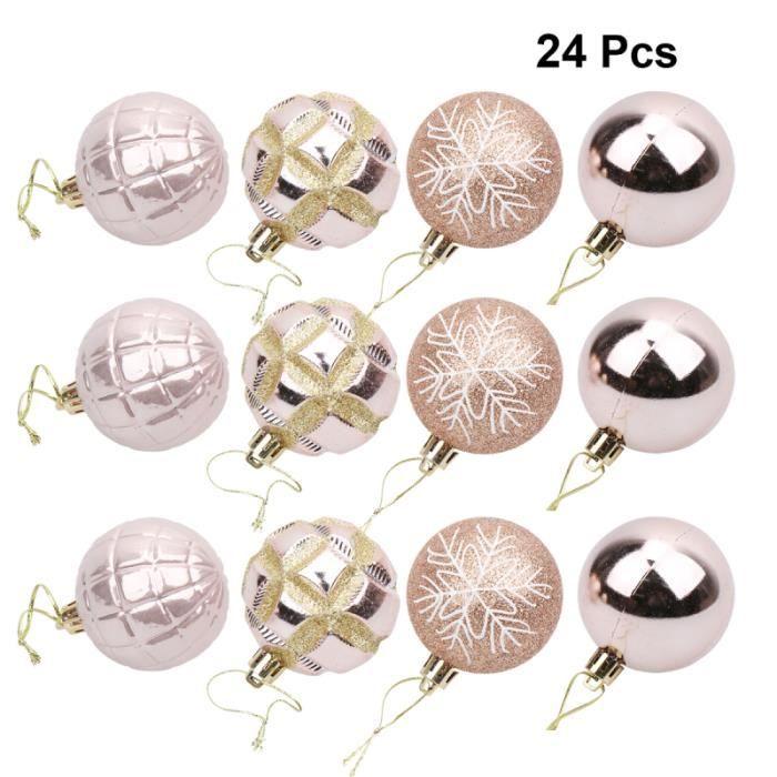 24pcs boule suspendue bel arbre de noël ornement de d'ornement suspendu pour le magasin christmas tinsel