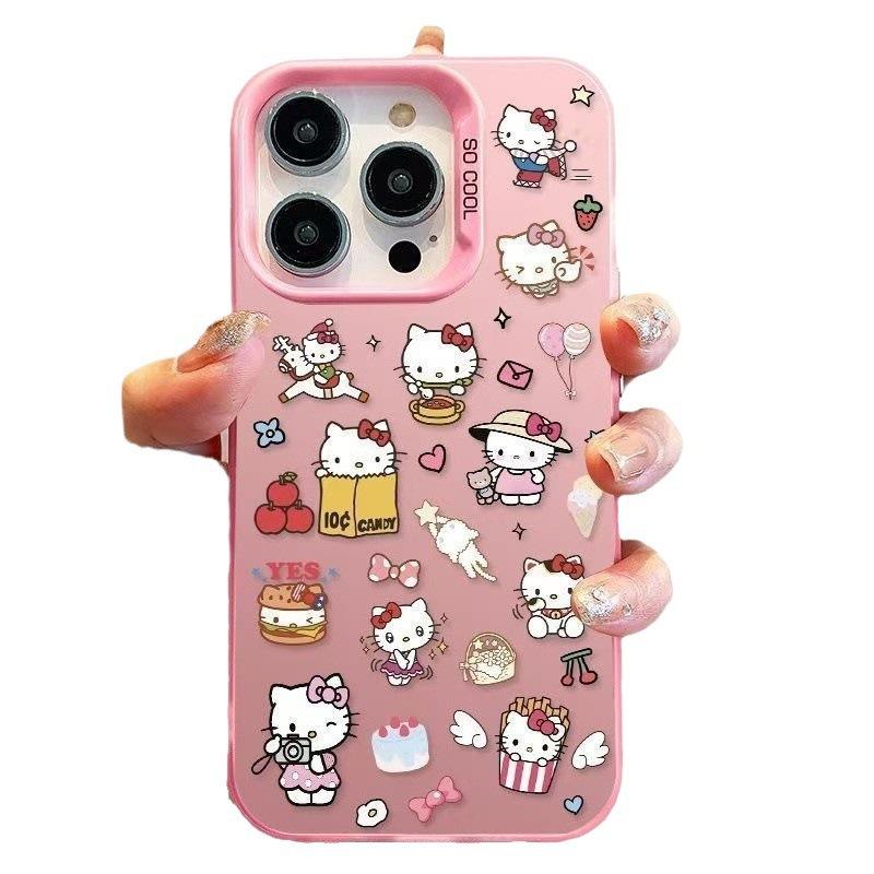 Hello Kitty applies to Apple 16plus mobile phone case iPhone15 cartoon 14Plus anti-drop 13 creative 12 cute