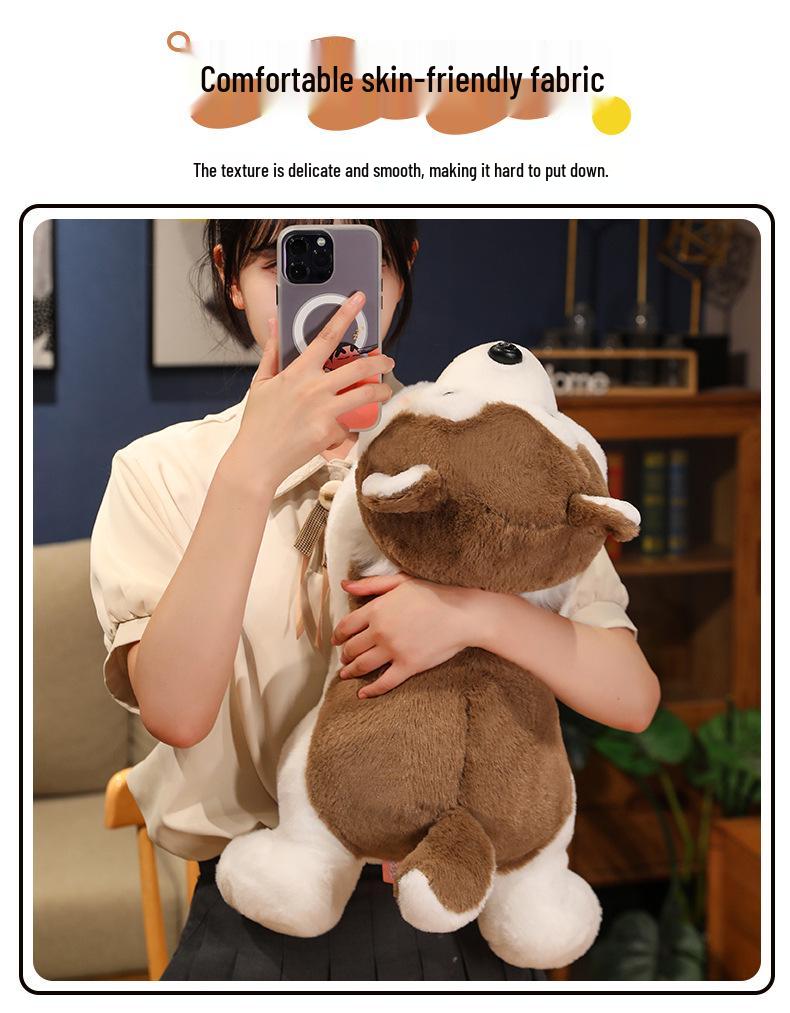 Adorable Rabbit Hair Husky Plush Pillow - Cute Dog Doll Gift for Kids