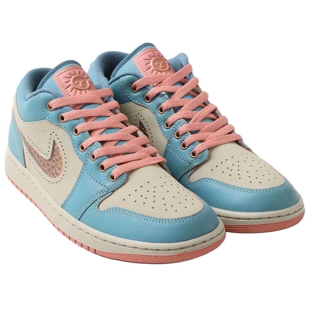 Jordan Air Jordan 1 Low top Vintage Basketball Shoes Unisex Beige Blue Pink IM8120-464