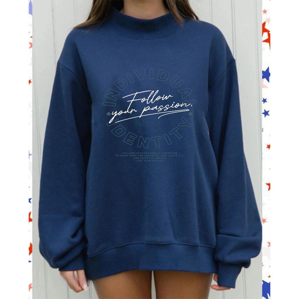 Heavyweight Autumn European Women's High-Collar Casual Hoodie
