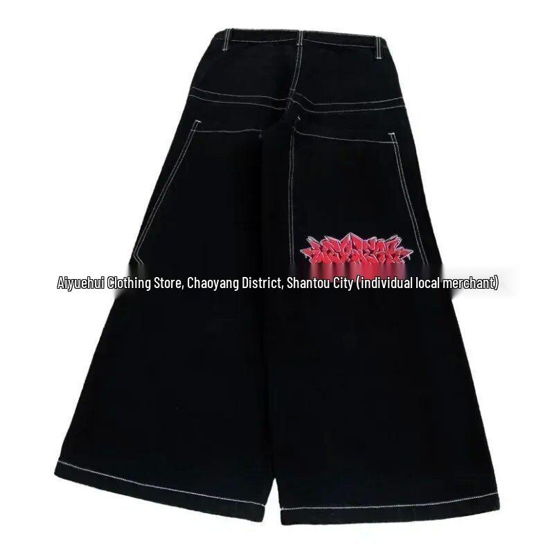 2024 Spring/Autumn Retro Y2K Embroidered Hip-Hop Men's Jeans - American Fashion Brand