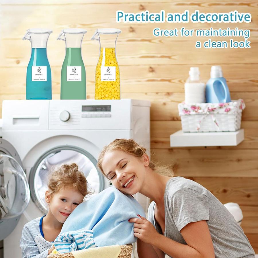 3 Pack Laundry Detergent Dispenser 20 OZ Plastic Fabric Softener Bottle Detergent Container, Laundry Room Organizer for Liquid