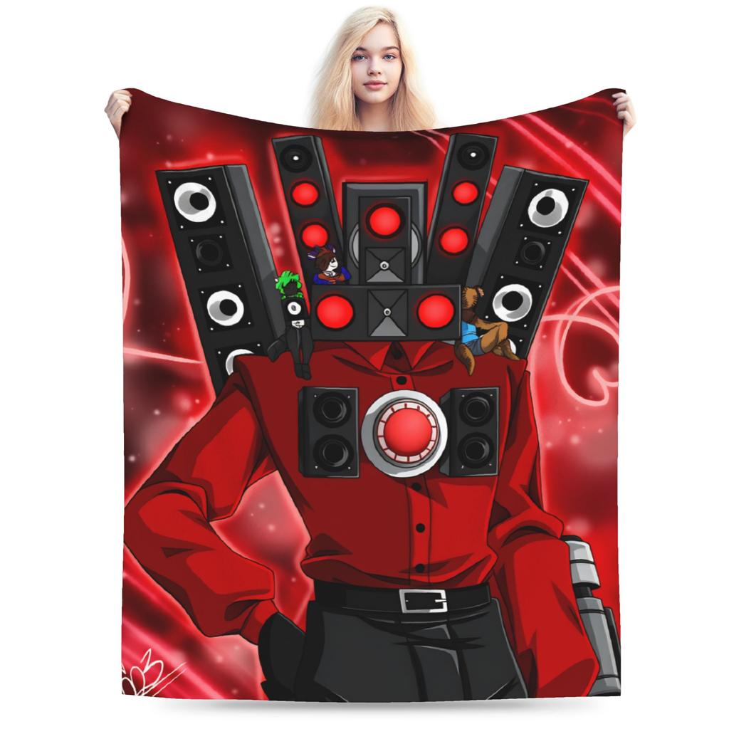 Dark Titan Speakerman Skibidi Toilet Blanket Quality Warm Soft Throw Blanket Winter Boy Girl Home Decor Funny Bedspread