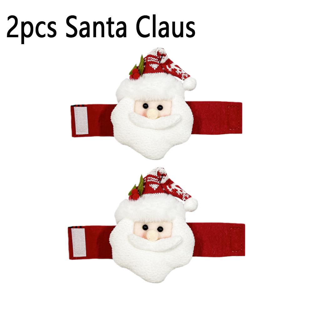 1/2pcs Christmas Day Decorations Polyester Durable Santa Claus Snowman Curtain Buckle Ring Curtains Festival Windows Decoration