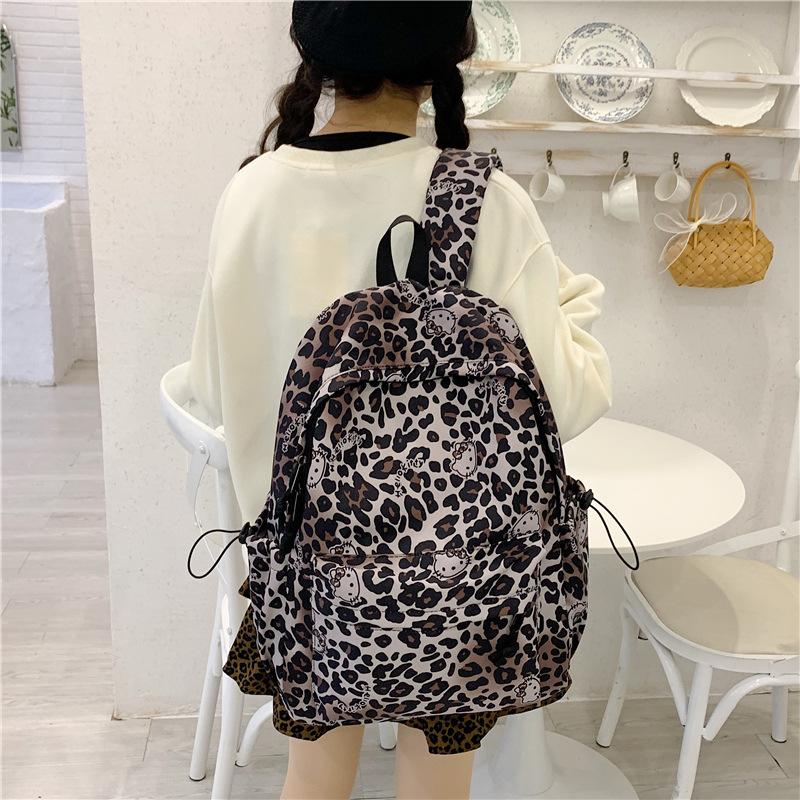 Schoolbag1011 Winter Trendy New Casual Large-capacity Leopard Print Lightweight Travel Backpack Student Schoolbag High-value Backpack