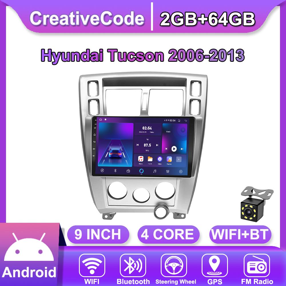 Android Car-Play Car Radio For Hyundai Tucson 2006-2013 Multimedia Player Head Unit Stereo GPS Navigation BT WIFI,2+64GB