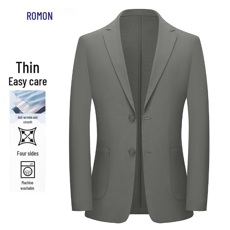 

Romon Men s Wrinkle-Resistant Waffle Stretch Suit Jacket 180A