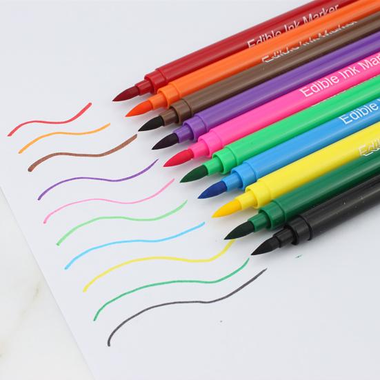 Baking Pen Strong Coloring Ability Health Double Head Design Edible Safety Baked Drawing Fondant Cookies Pigment Pen for Bakery