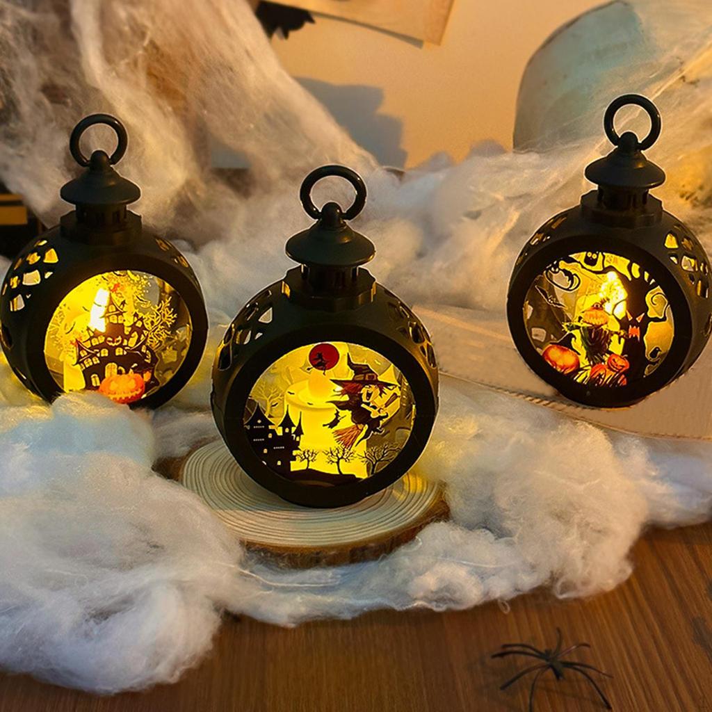 Halloween Lantern Adornment Adorable Decoration LED Candle Lights for Balcony Fireplace