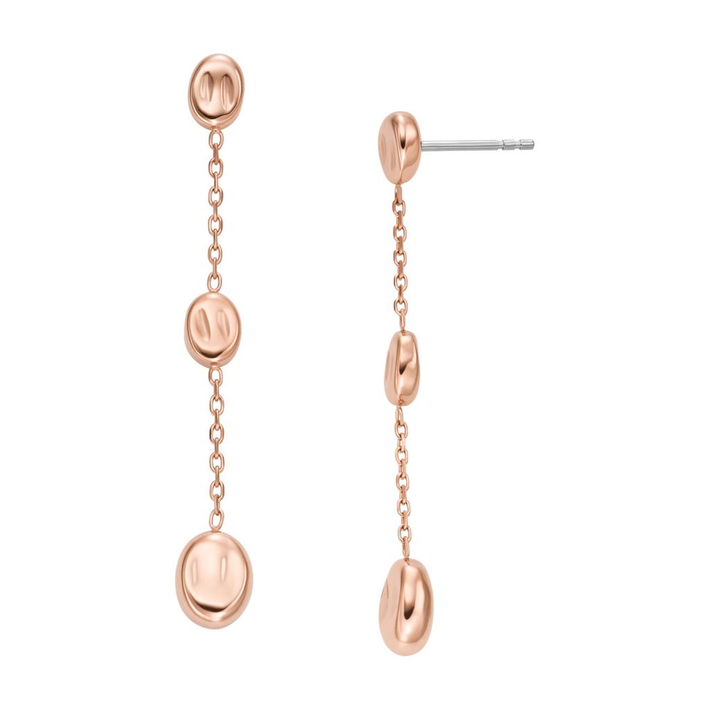 Skagen Women's ANJA PEBBLE Rose Gold-Tone Stainless Steel Drop Earrings, SKJ1846791