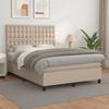 Vidaxl Letto Continentale Con Materasso, Cappuccino, Ecopelle 140X200Cm