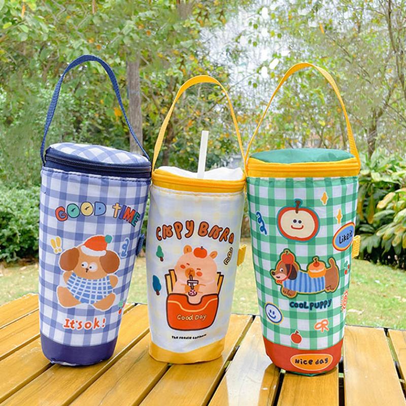1PC Portable Milk Tea Tote Bag Heat Preservation Bag Eco-friendly Handbag Carrying Insulated Cup Cover Tumbler Cup Accessories