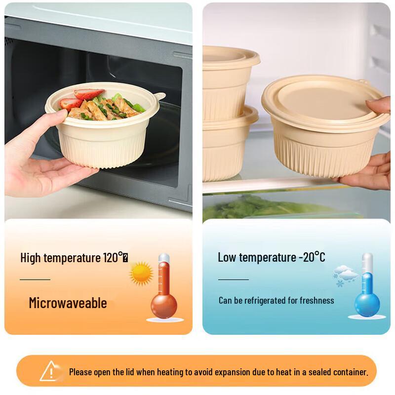 ZLIII Disposable Corn Starch Round Food Containers