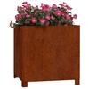 vidaXL Planter with Legs 2 Pcs. Rusty 50x50x50 Cm Corten Steel