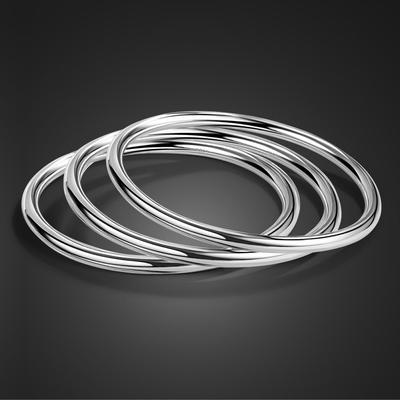 Bracelet à breloques en argent Sterling 100 % 925 pour femmes, breloque minimaliste, 4mm de diamètre, 60 à 65 Mm, cadeau de bijoux