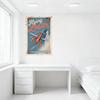 Vintage Flying Lobster Metal Tin Sign, Retro Rusty Metal Plate Wall Decor, Whimsical Lobster Pilot Airplane Art for Bar Pub Home