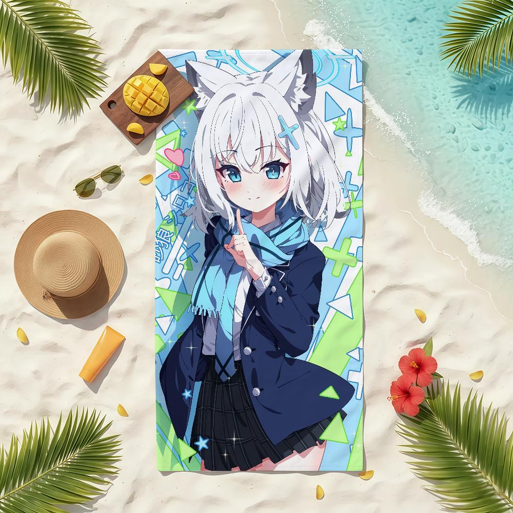 Blue Archive Sunaookami Shiroko Towel Soft Pool Gift For Travel Gym Shower Camping Quick Dry Sports Beach Towels