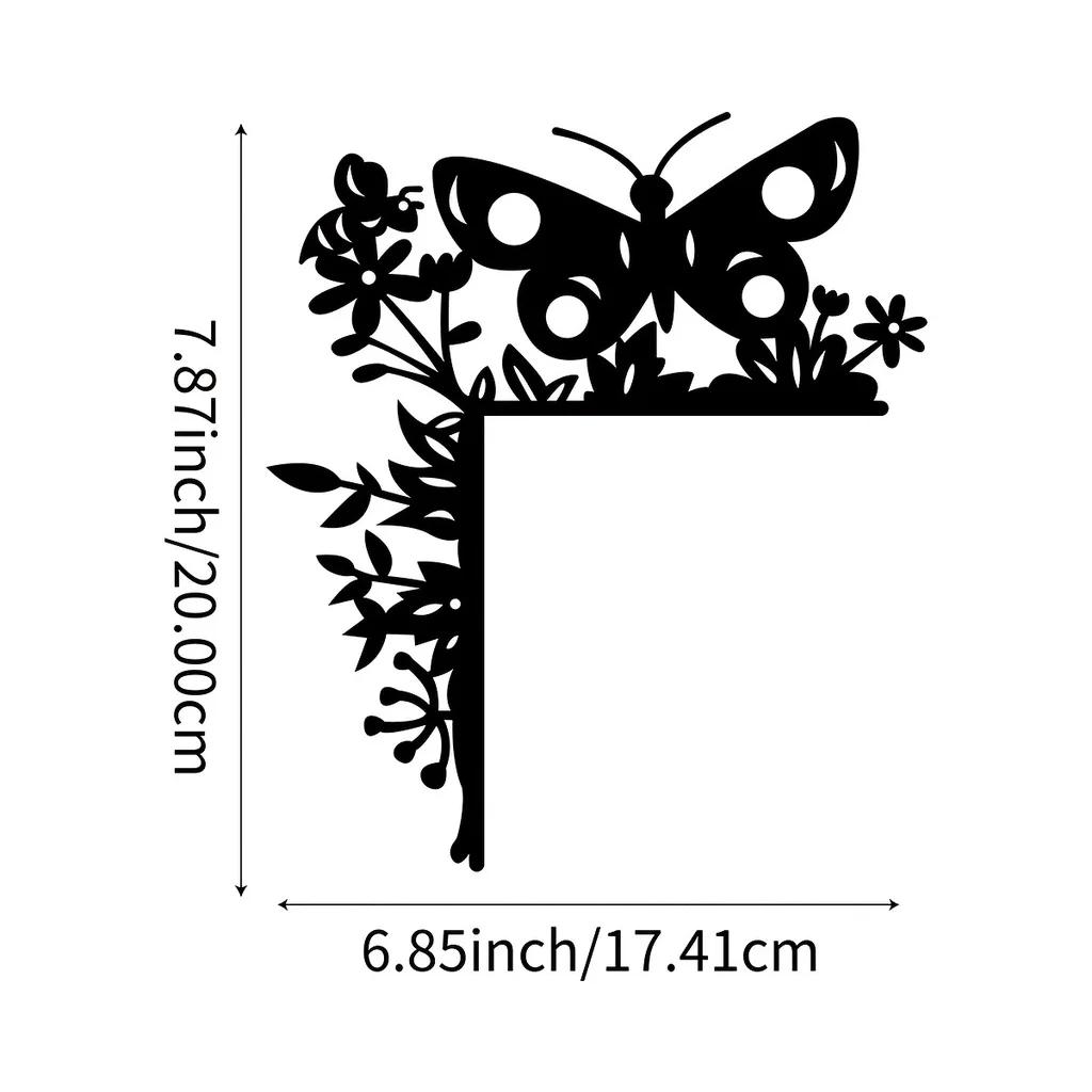 

1 шт. Декоративные настенные наклейки в виде бабочек - украсьте углы и рамы дверей с художественным изяществом, металлическое настенное украшение Delight светло-серый
