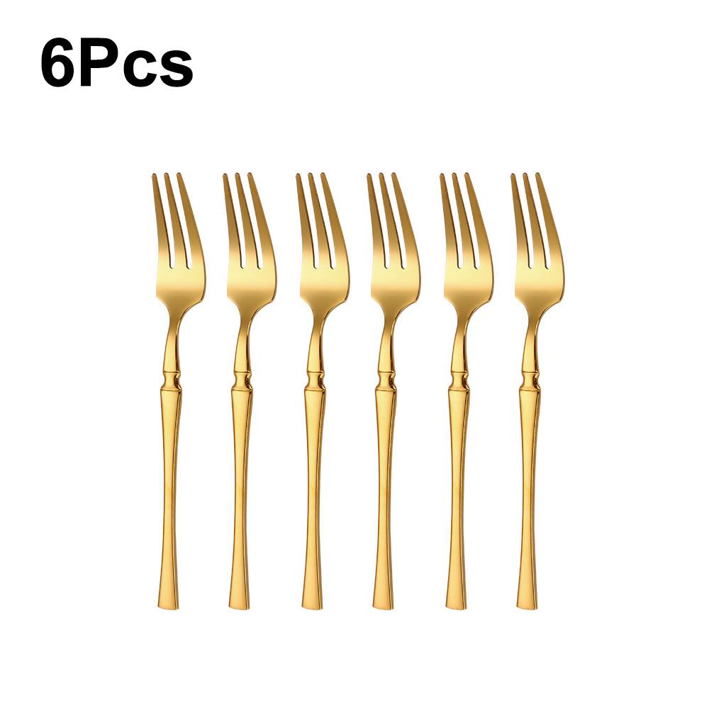 6/24/30Pcs Gold Thin Cutlery Stainless Steel Tableware Western Dinner Set Solid Color Knife Fork Spoon Mirror Kitchen Utensils