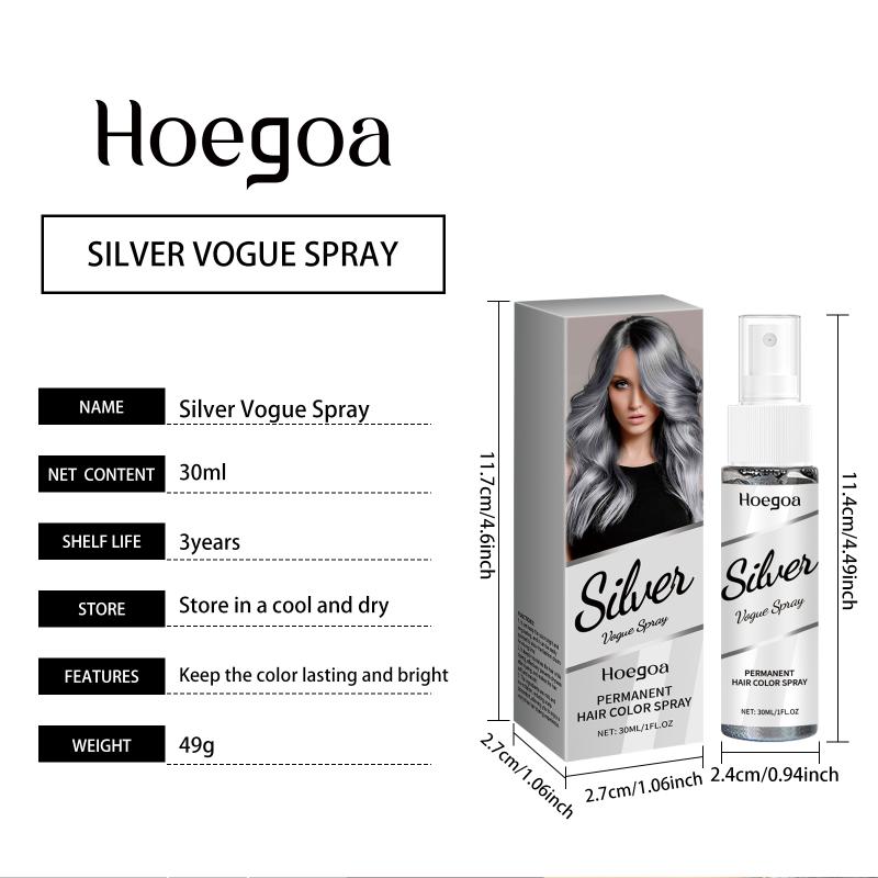 Silver Grey Hair Spray Temporary Color for Fast Root Touch Up Nourishing Formula Party Festival Essentials
