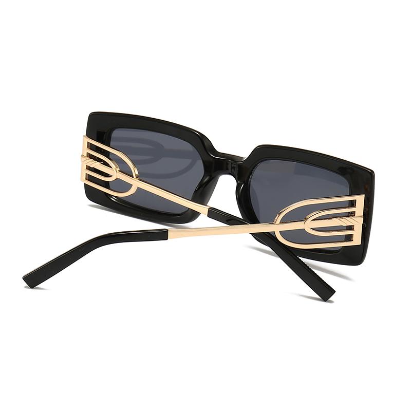 Speciálně navržené pro čtvercové pánské kovové nožičky dekorativní sluneční brýle moderní retro stranicové sluneční brýle pro ženy Lh058