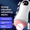 Reusable Male Masturbator Realistic Sex Toys Texture Vibration Suction Handheld Silicone Pocket Pussy Pleasure Cup For Men