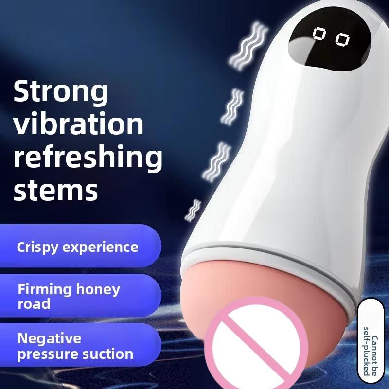 Reusable Male Masturbator Realistic Sex Toys Texture Vibration Suction Handheld Silicone Pocket Pussy Pleasure Cup For Men