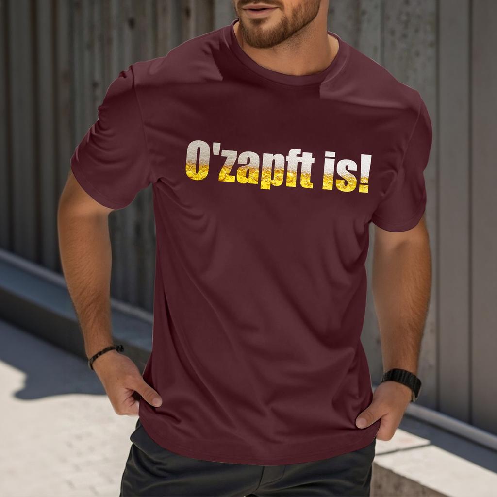 Herre Rundhals Casual Trykket Kortermet T-skjorte Topp