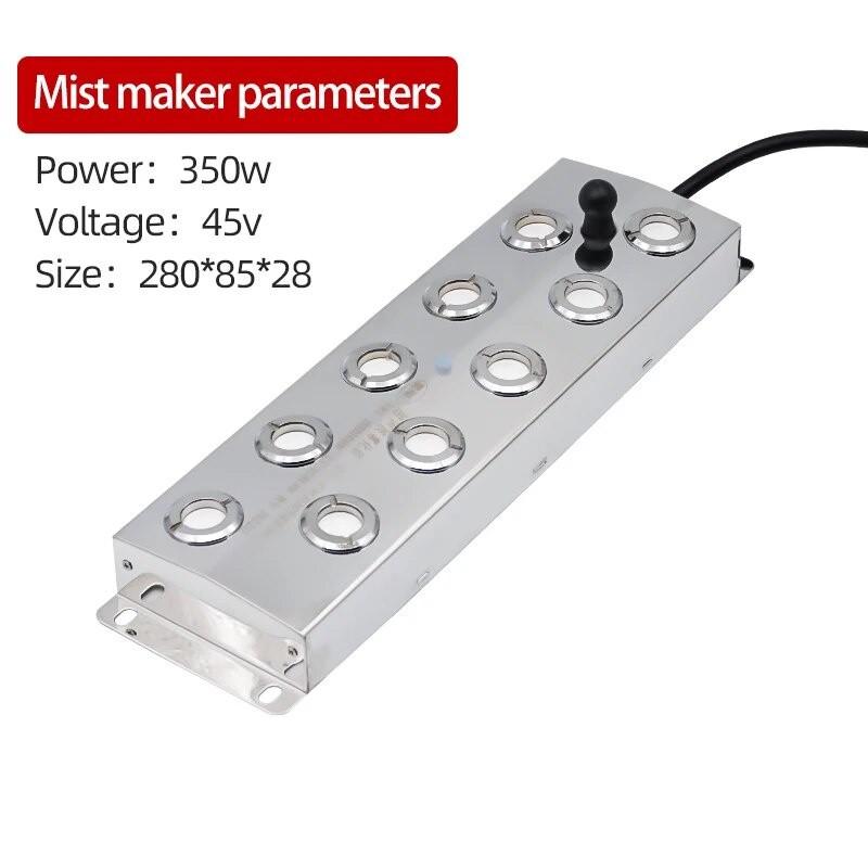 

10-головочный ультразвуковой генератор тумана с питанием для увлажнителя воздуха, гидропоники, небулайзера, ультразвуковая распылительная пластина, DC 48 В