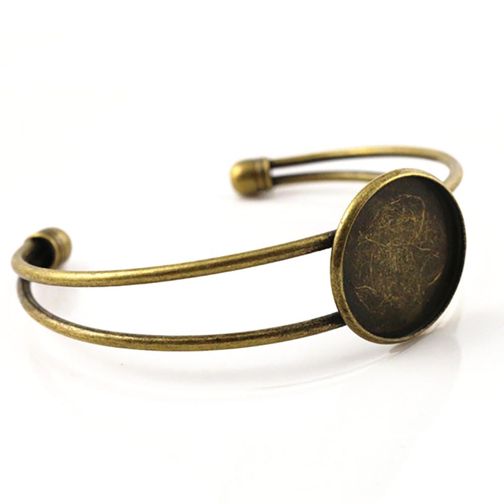 High Quality Copper Metal 20mm 7 Colors Plated Bangle Base Bracelet Blank Findings Tray Bezel Setting Cabochon Cameo