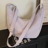Fashion Casual PU Leather Shoulder Bag Large Capacity Zipper Commuting Bag Underarm Bags