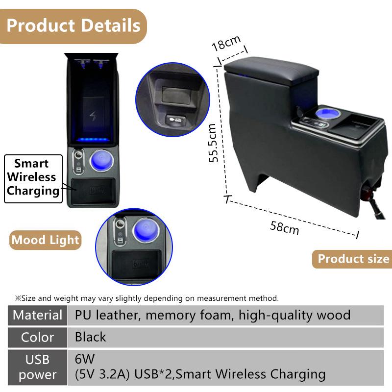 Toyota Noah 90 Series & Voxy 95 Series Multi-functional Armrest & Storage Box for Commercial Vehicles.