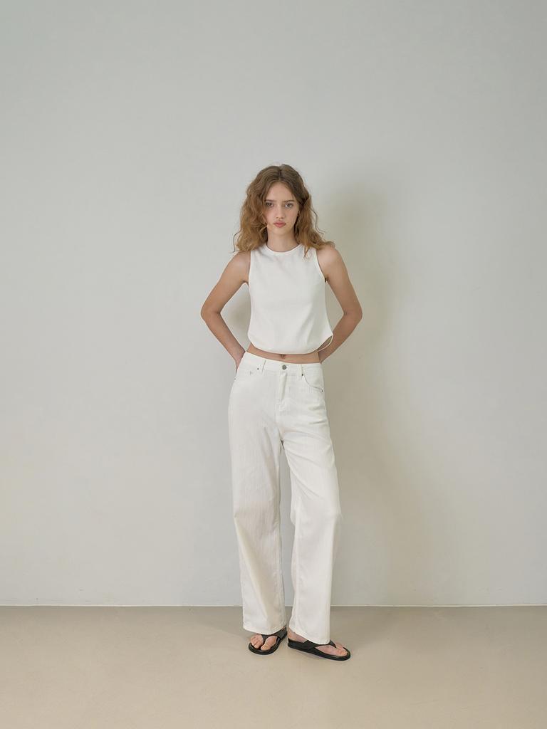 Eopaeleolakaibeu Wide Denim Pants - Ivory