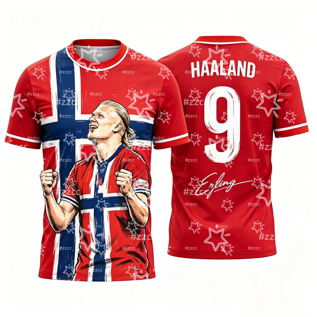 Erling Haaland Fan Commemorative Football Jersey Summer Sports T-Shirt Kid's Clothing Tee Woman Cycling Jersey