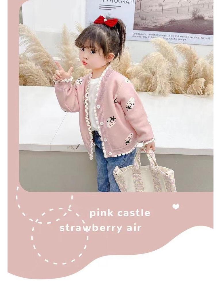 Girls' Knit Cardigan - New Autumn Style for Small To Medium Children, Fashionable Sweater Outerwear